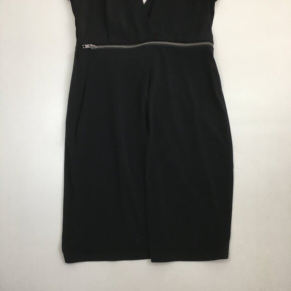 BCBGENERATION Black Zipper Bust Ruching Tulip Overlay Hem Top - Picture 11 of 13